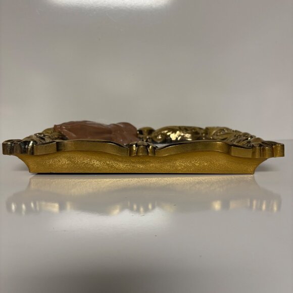 Jesus Resurrection Praying Hands Goldtone Ornate Frame Christian Wall Decor VTG - Picture 10 of 10